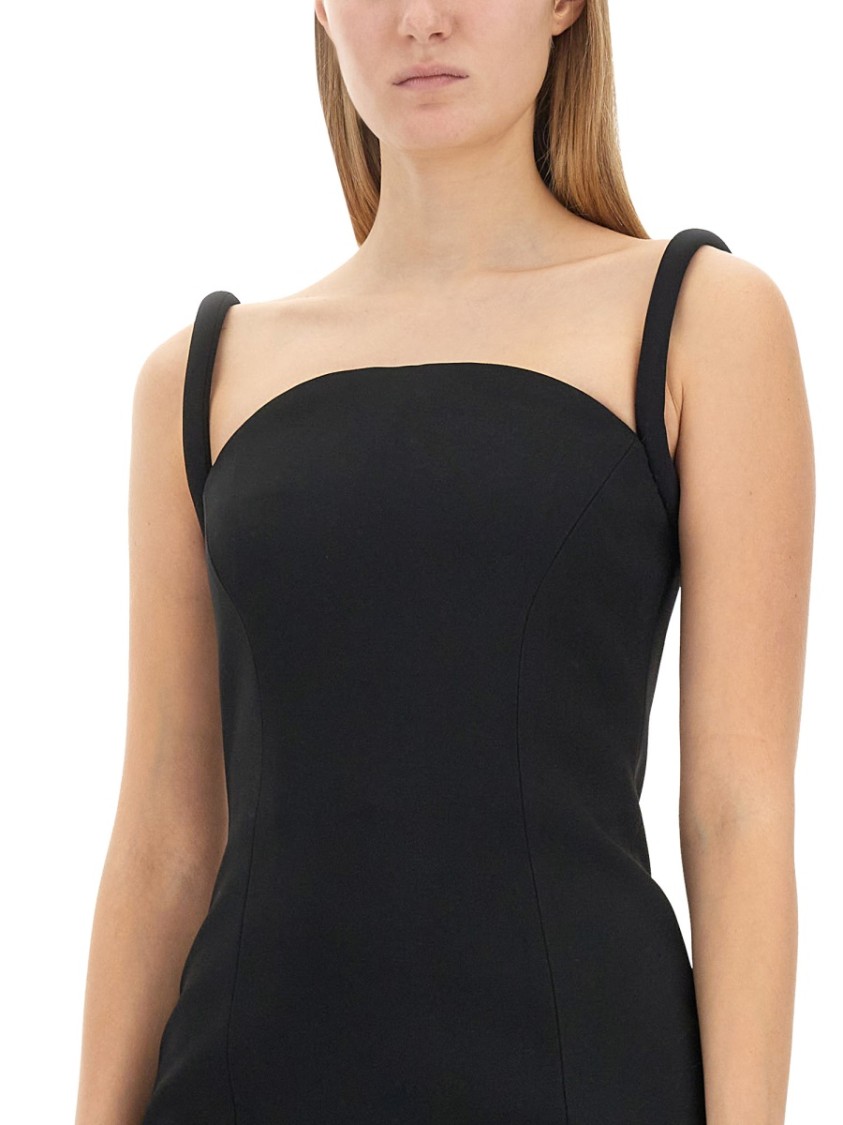 Versace Sleeveless Dress With Round Neckline In Black
