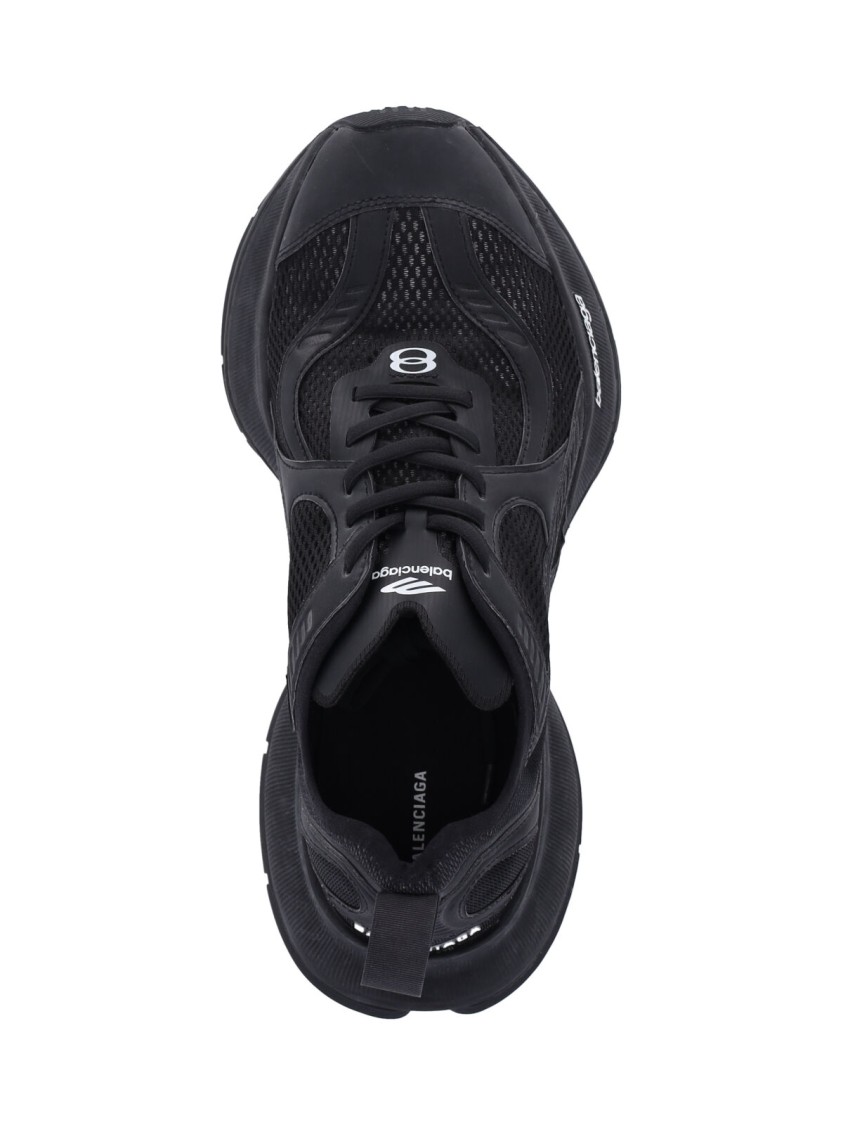 Balenciaga Black Mesh And Rubber Circuit Sneakers In Black