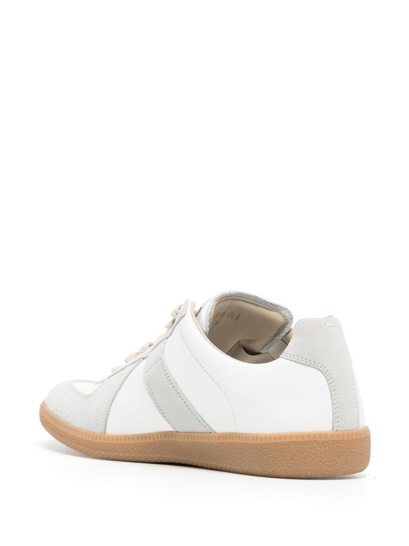 Shop Maison Margiela White Leather Sneakers