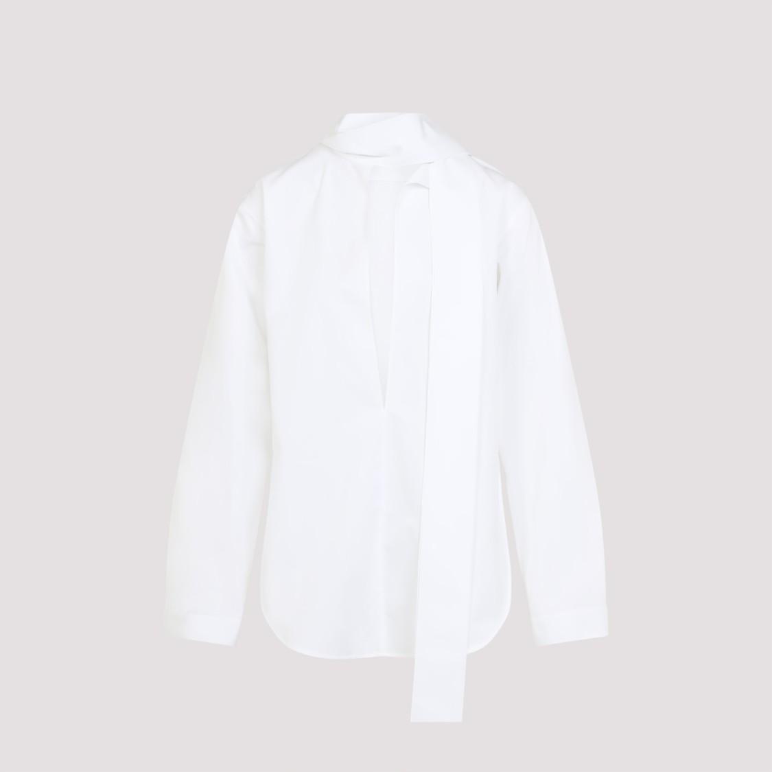 Alaïa Elegant Cotton Scarf Blouse For Women In White