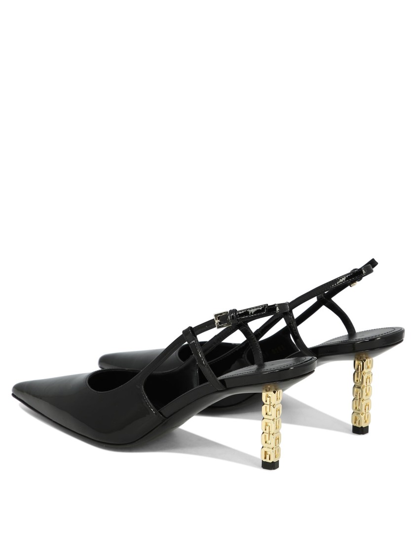 Givenchy Black Patent Slingback Pumps In Black