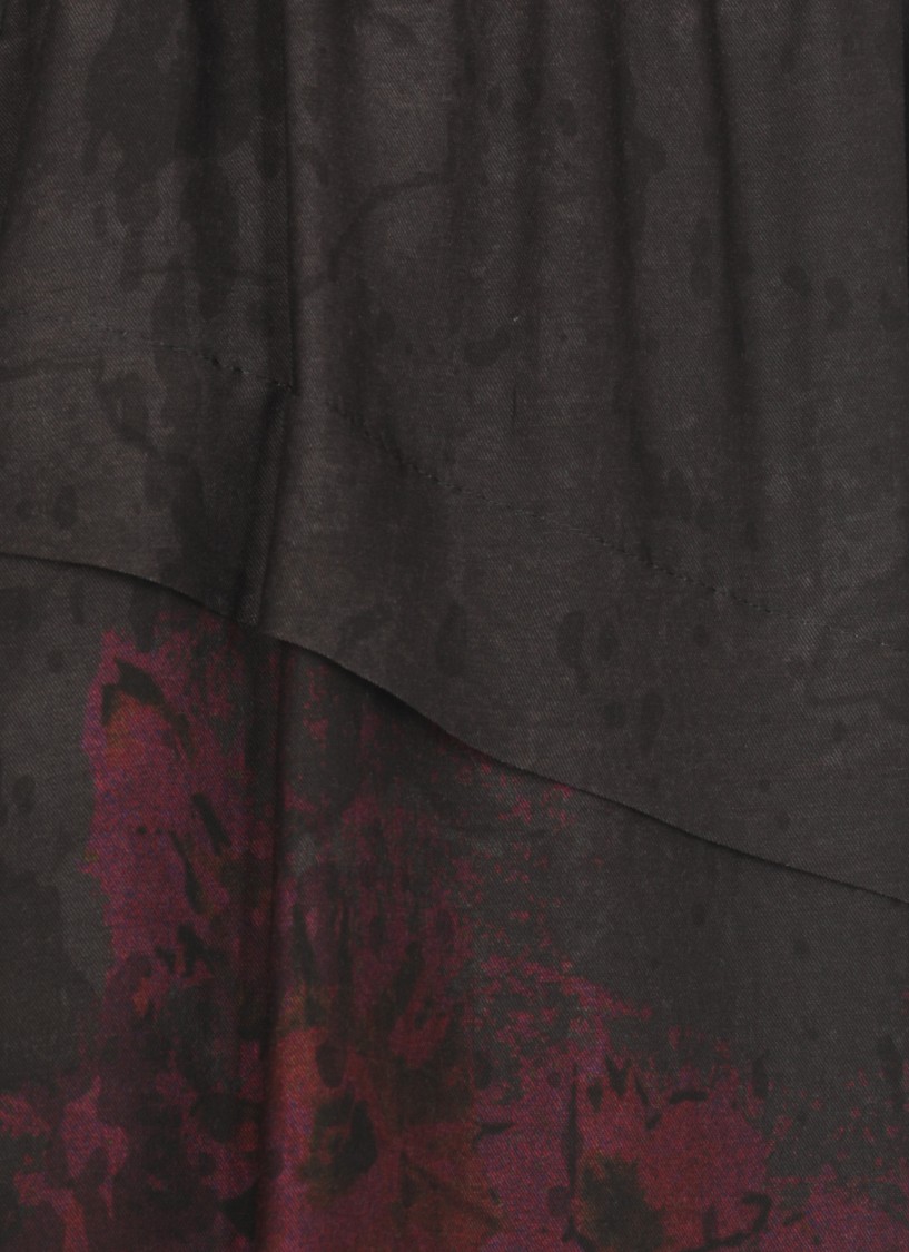 Y's Black Skirt With Print