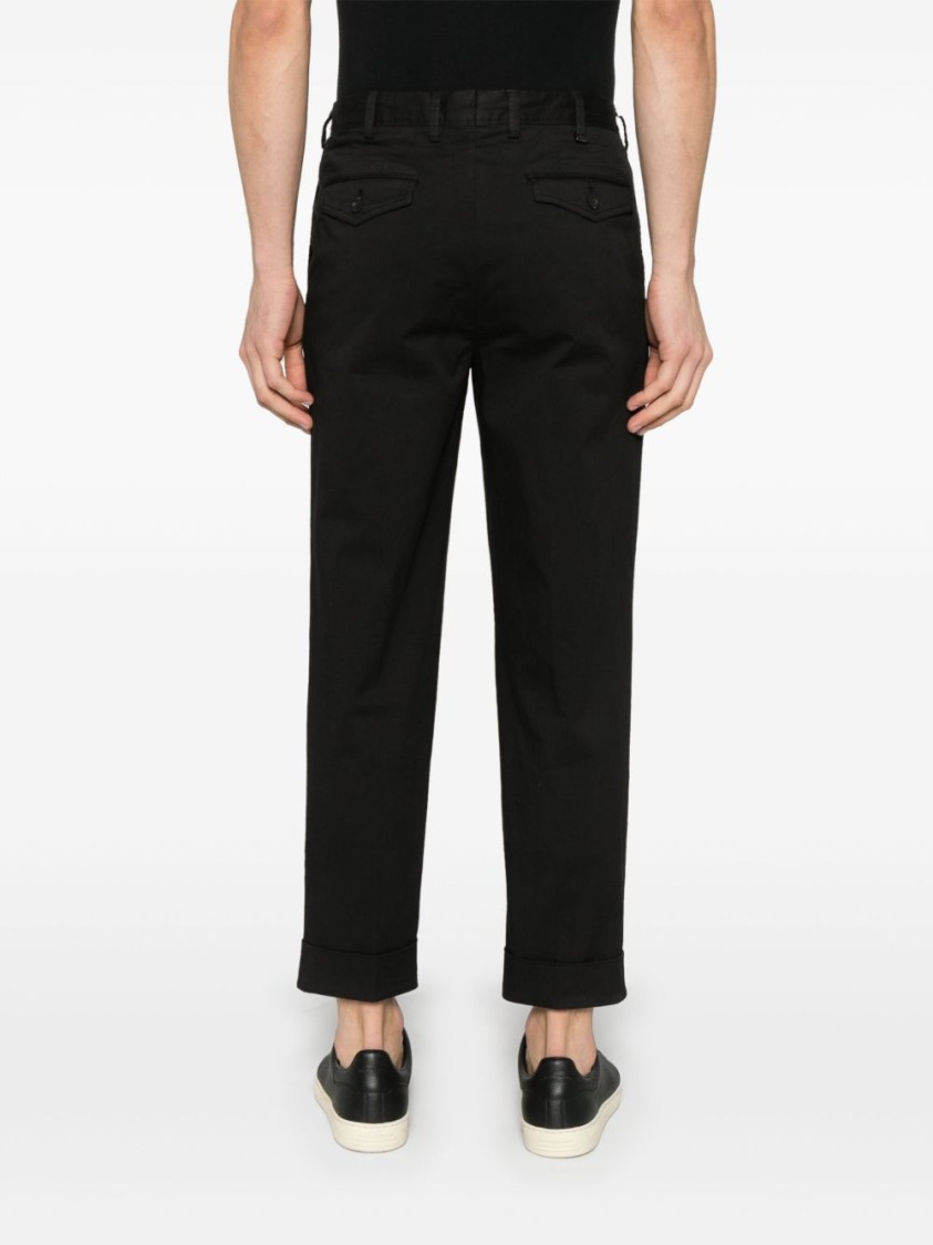 Pt Torino Tailored Black Trousers With Classic Pleat In Black