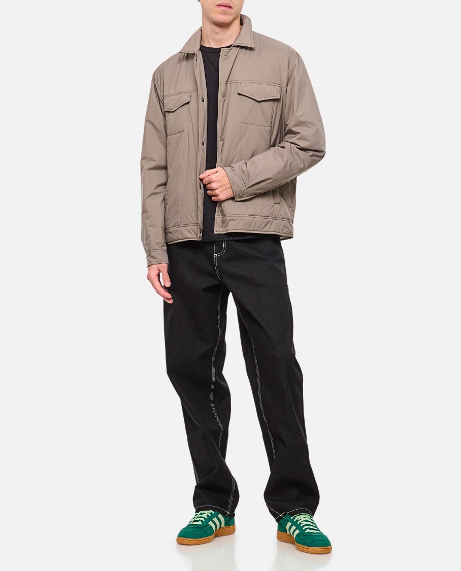 Herno Versatile Gray Jacket With Button Closure In Neutrals