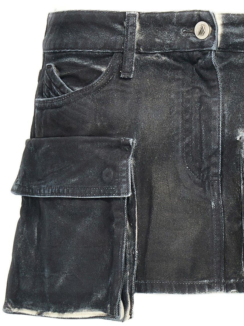 Attico Fay Cargo Mini Skirt In Gray