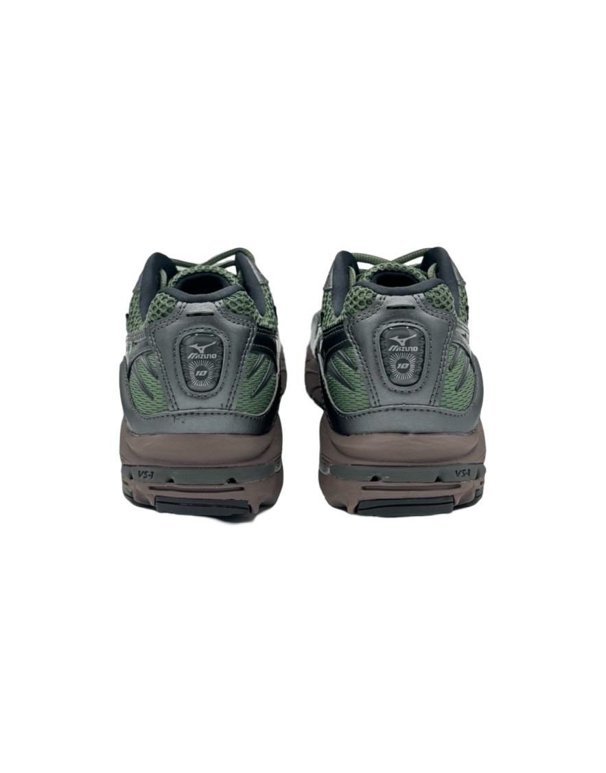 Mizuno Wave Rider 10 Agave Green/black Sand/ Metallic W Sneakers In Gray