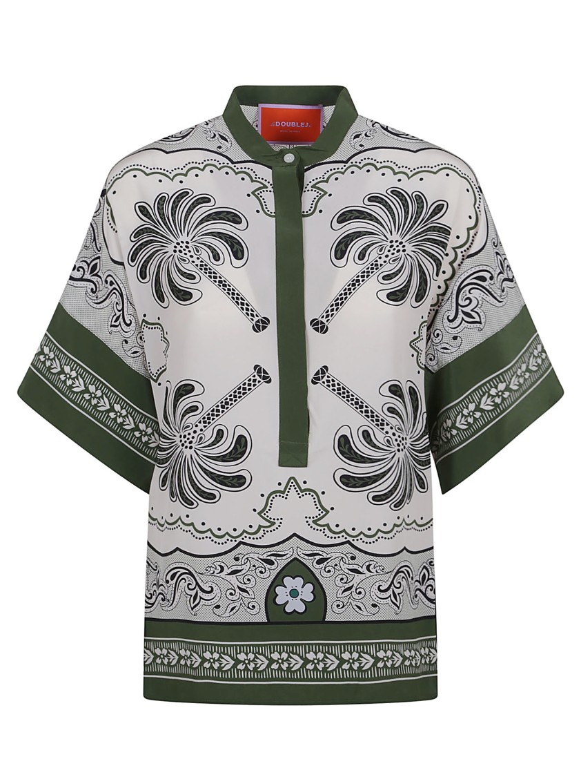 Shop La Doublej La Double J Estelle Silk Blouse In Multicolor