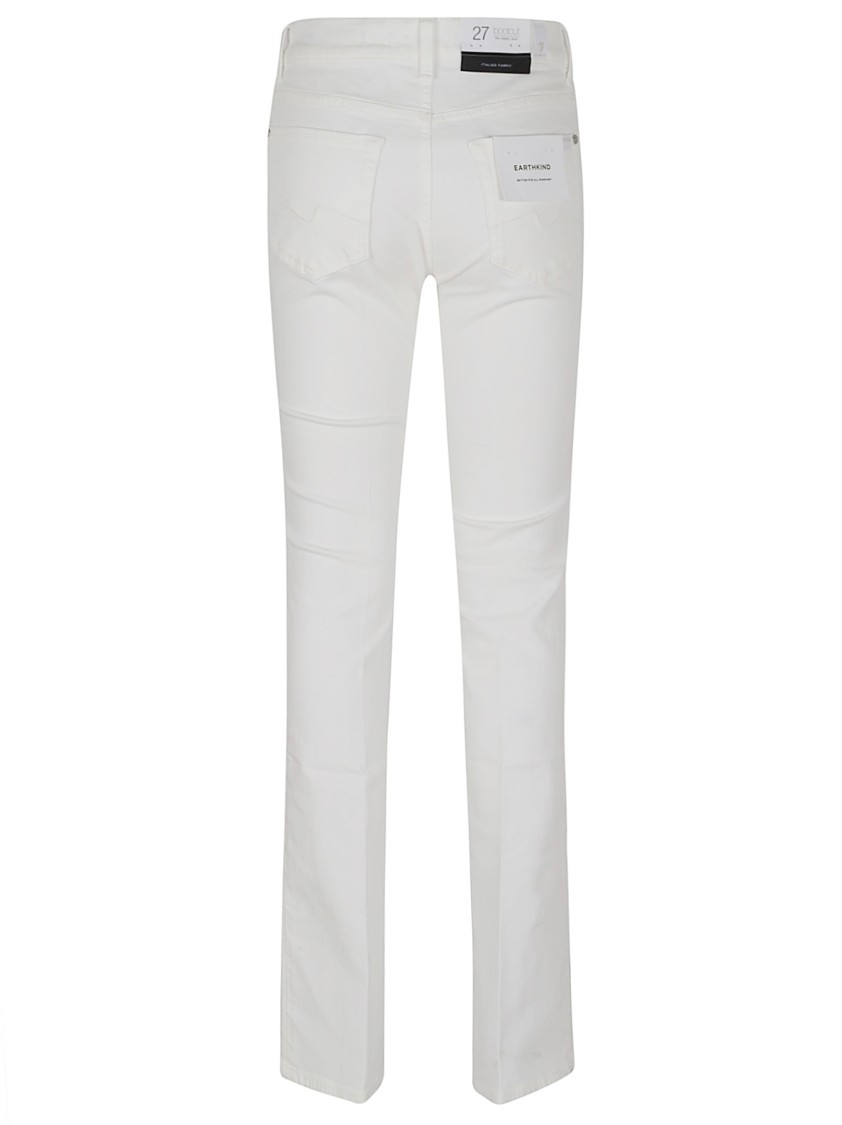7 FOR ALL MANKIND 7 FOR ALL MANKIND FLARED WHITE STRETCH COTTON JEANS