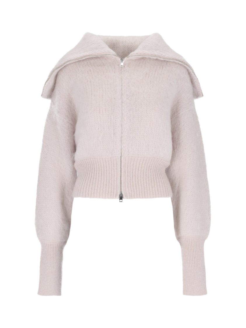 Sa Su Phi Jen Brushed-effect Zip-up Cardigan In Pink