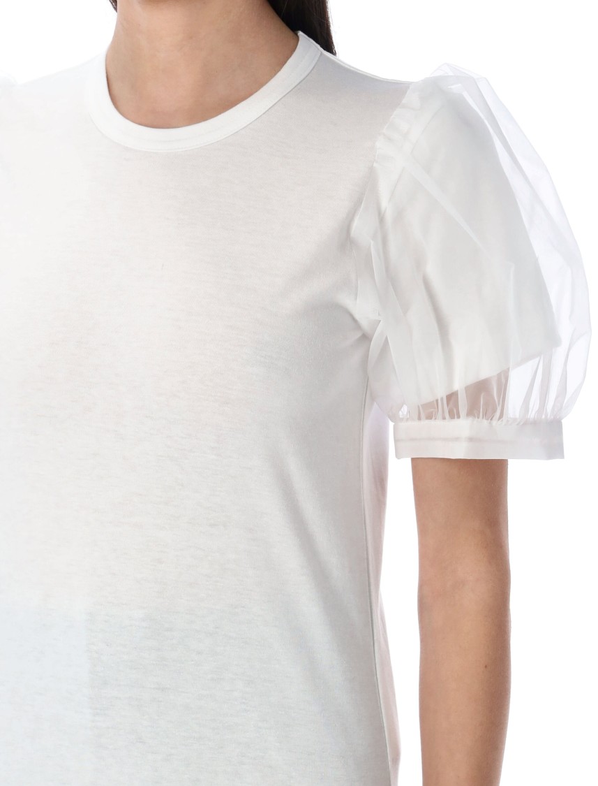 Shop Comme Des Garçons Puff Sleeve White T-shirt