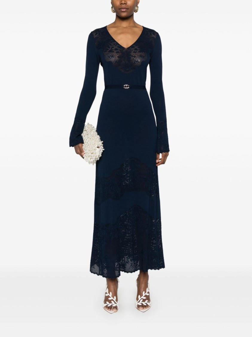 Shop Twinset Twin-set Delicate Lace Overlay Maxi Dress