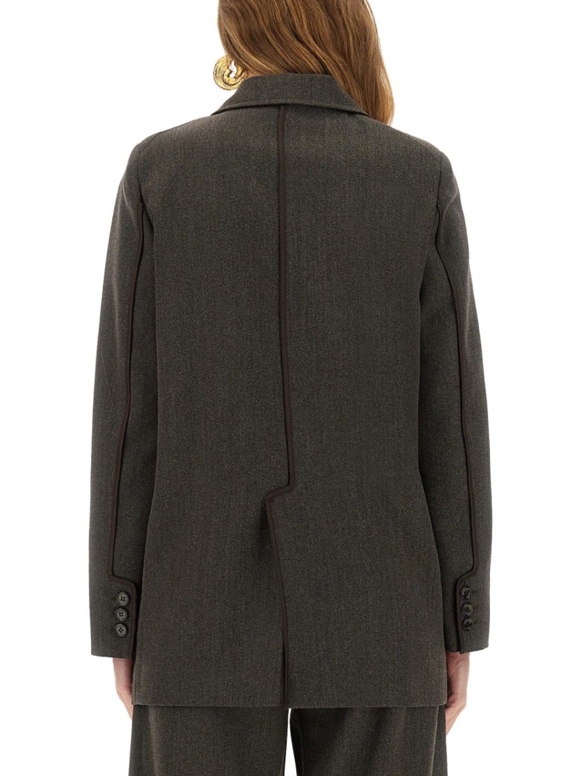 Moschino Jeans Wool Blend Jacket In Gray