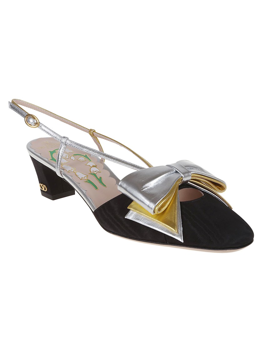 Valentino Bowow T. 45 Mid Heel Pumps In Black