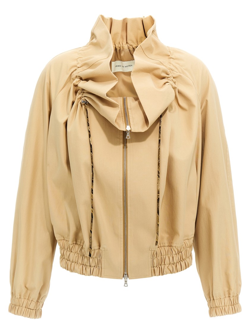 Dries Van Noten Cropped Ruffled Cotton-canvas Jacket