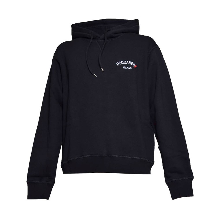 パーカー・フーディ Dsquared2 Black Cotton Cool Fit Hoodie With Embroidery Dsquared2 Black Cotton Cool Fit Hoodie With Embroidery | THE