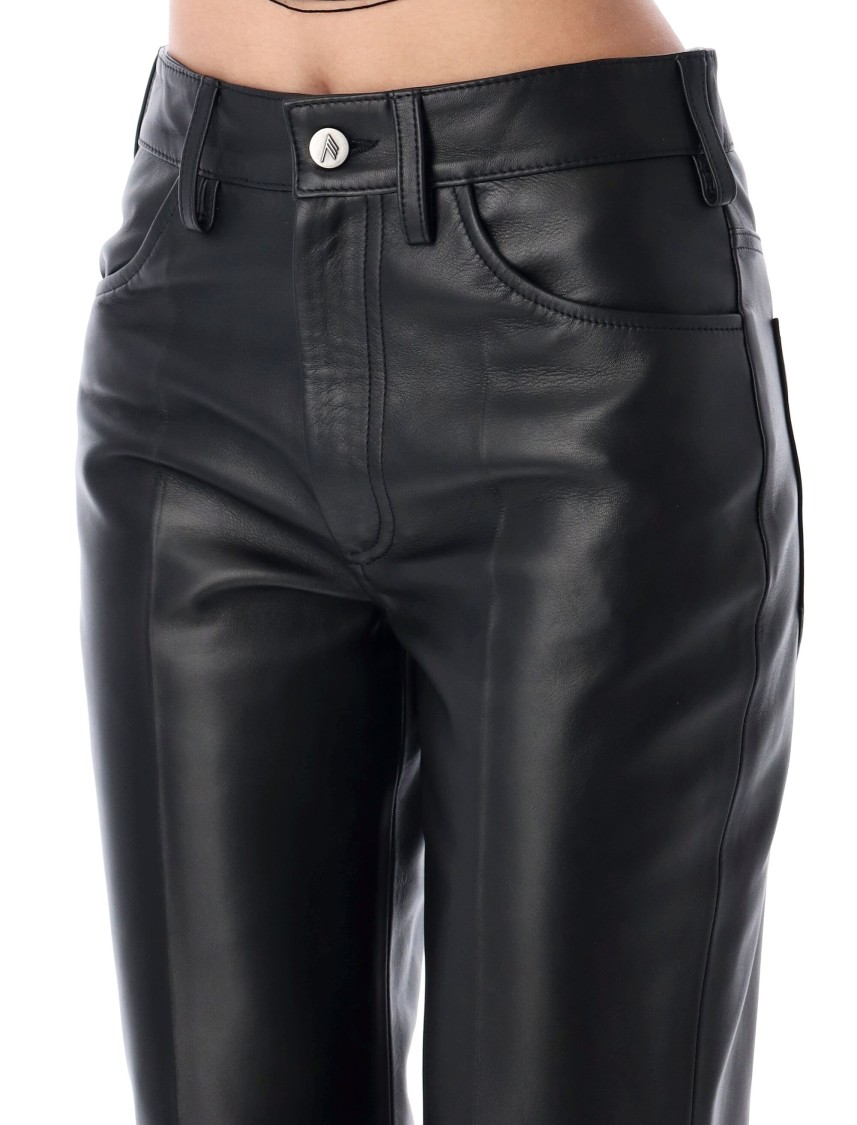パンツ The Attico Straight Leg Black Lamb Leather Pants The Attico Straight Leg Black Lamb Leather Pants | THE LIST