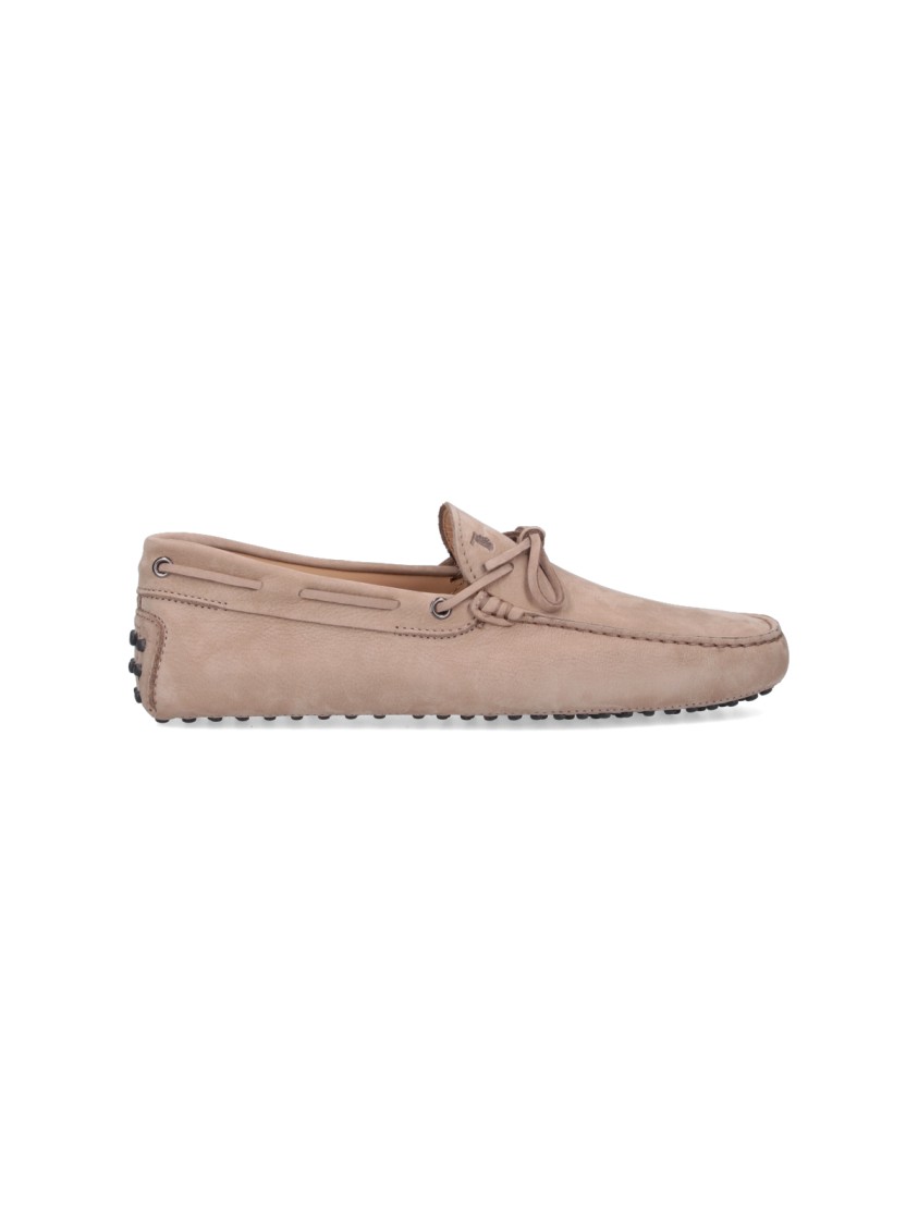 Tod's Gommino Driving Leather Slippers In Neutrals