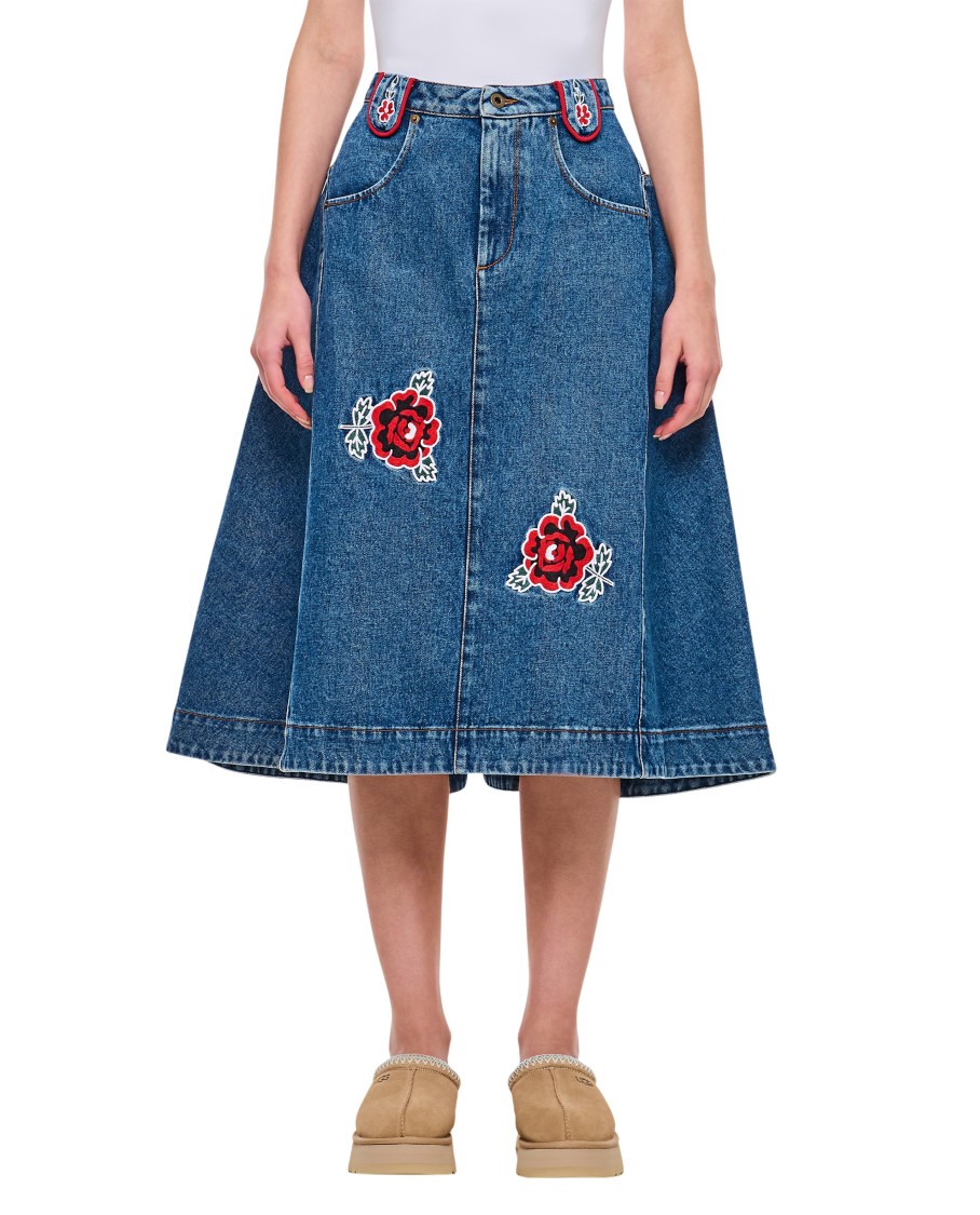 Molly Goddard Skirt Woman Color Blue In Blue