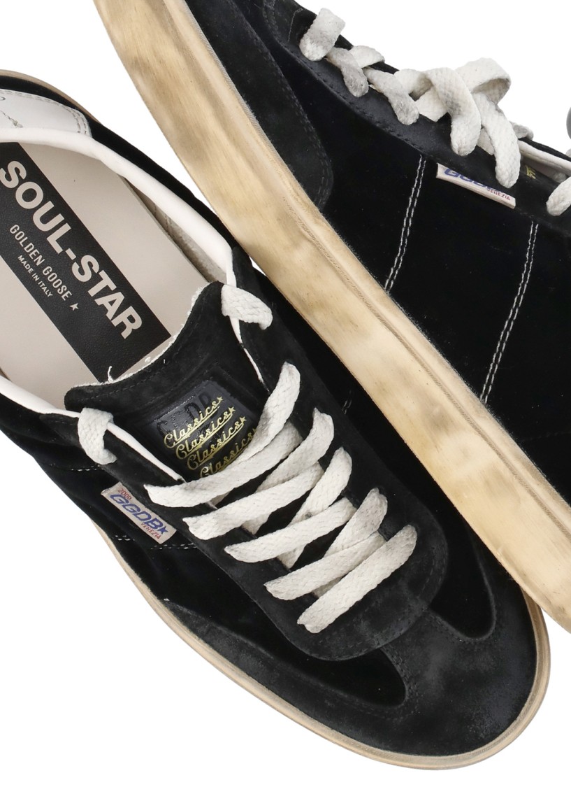 Shop Golden Goose Black Soul Stars Sneakers