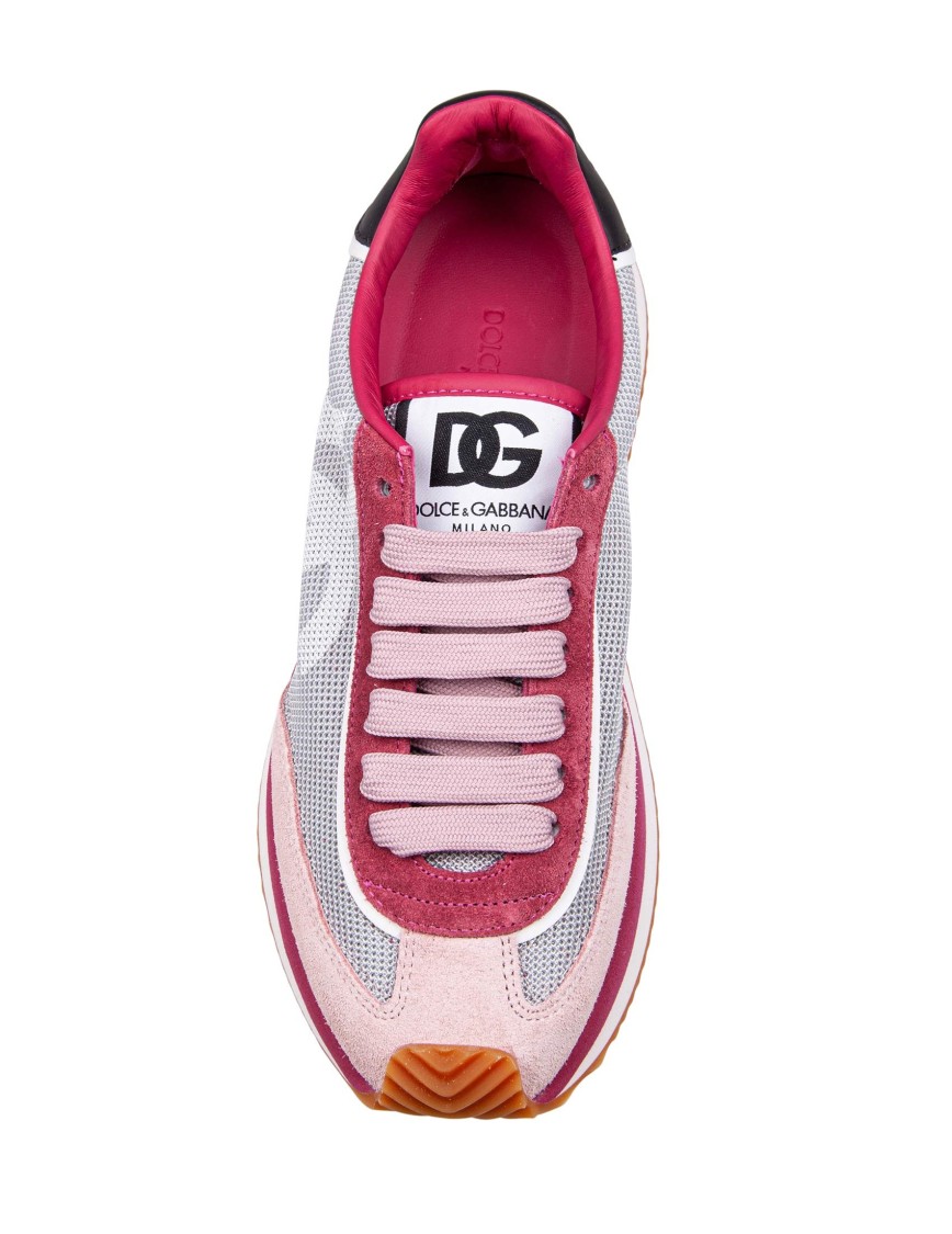 Dolce & Gabbana Cushion Sneakers With Rubber Sole And Leather Trim In Multicolor
