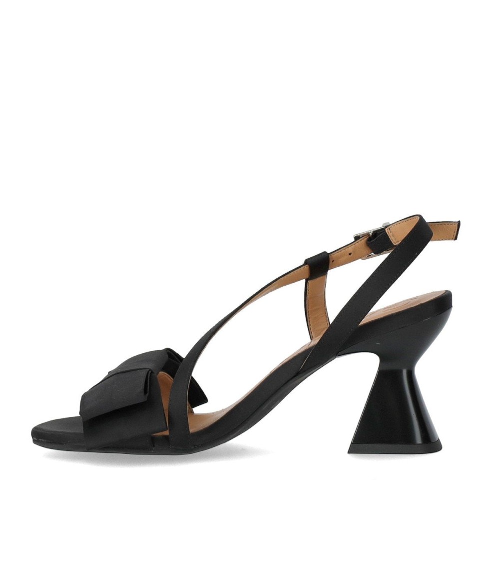 Ganni Black Big Bow High Heeled Sandals