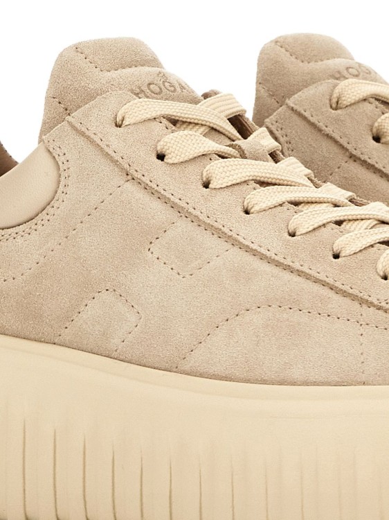 Hogan Beige Suede Sneakers With Lace-Up Front | THE LIST