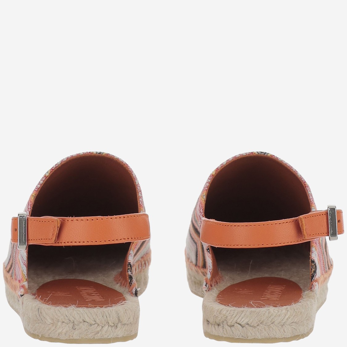 Shop Missoni Geometric Pattern Slippers With Adjustable Heel Strap In Multicolor