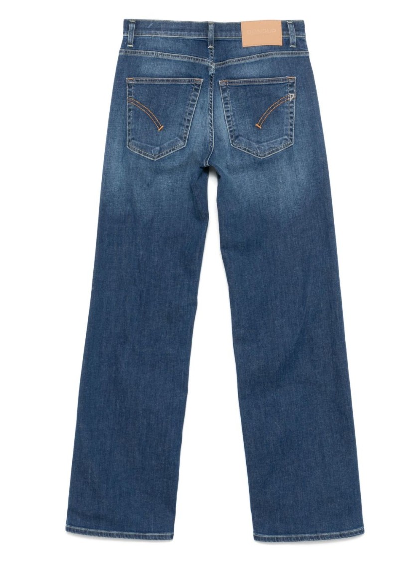 Dondup Fade-dyeing Patchwork Jeans Pants In Blue