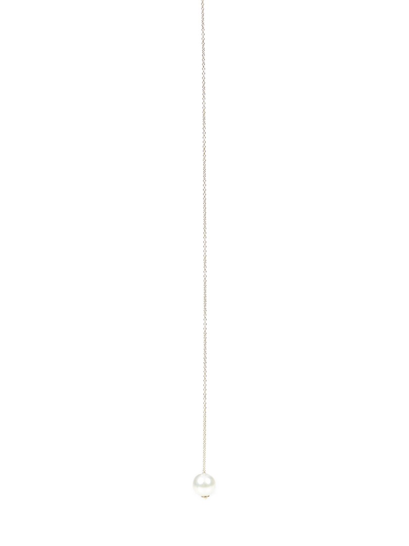 D.delettrez Elongated Bar Necklace In 18kt Yellow Gold In White