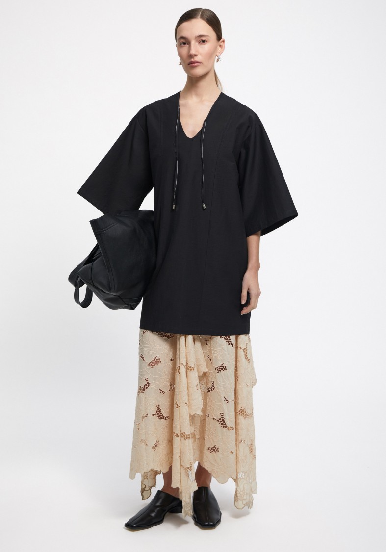Shop Aeron Chapman - Short-sleeved Midi Dress In Black