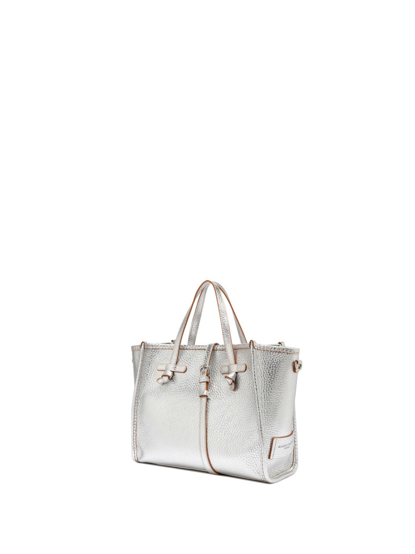 G.chiarini Marcella Marcella 32 Shopping Bag In Silver Double Bubble Leather