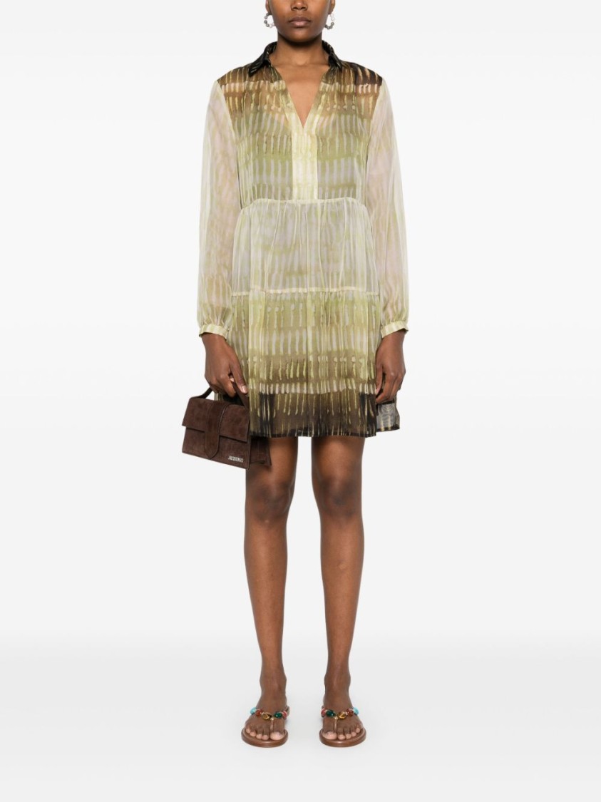 Liu •jo Liu Jo Tiered Mini Dress With Button-down Front
