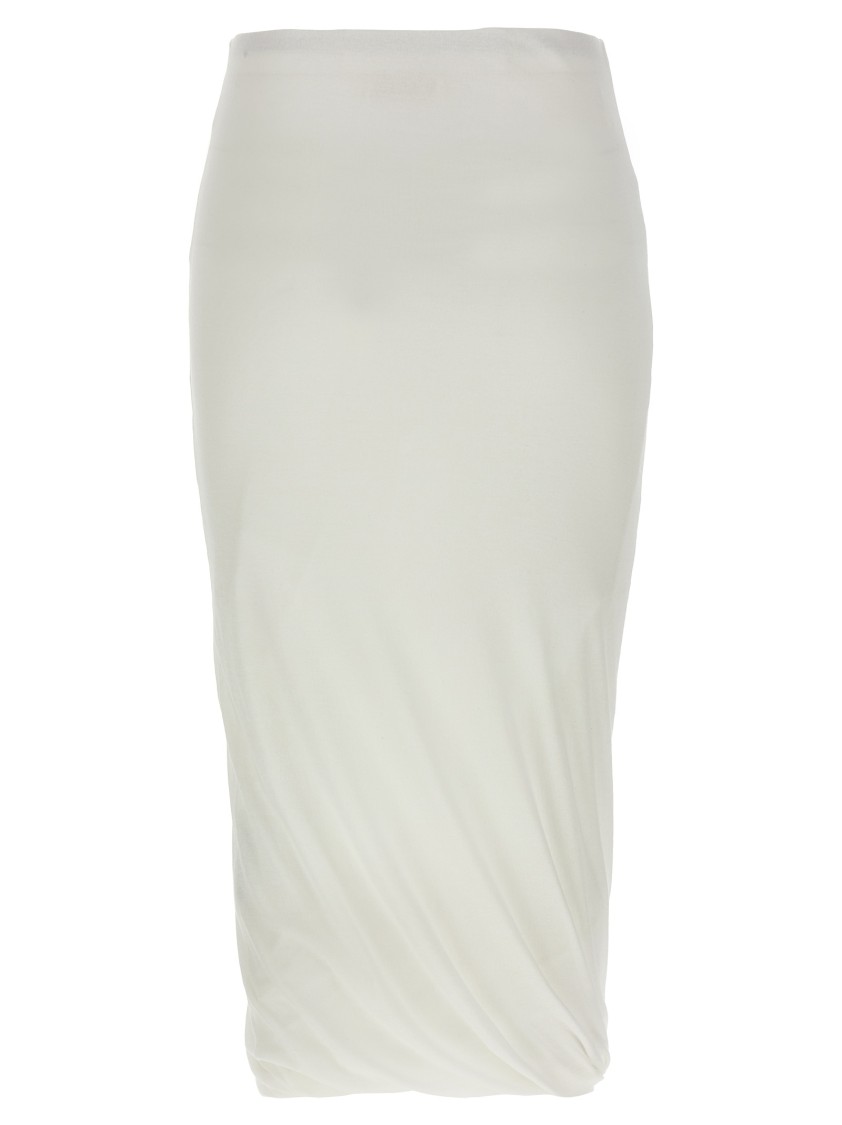 Jil Sander Twisted Midi Skirt In Neutral