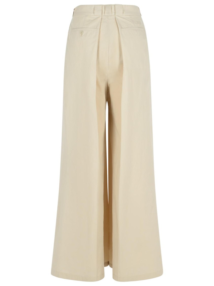 Maison Margiela Over Ivory Cotton Blend Pants In Neutrals