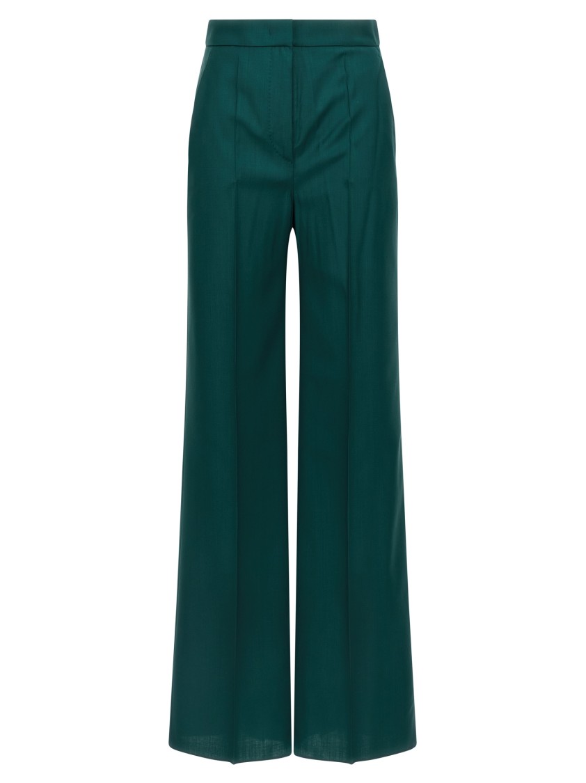 Max Mara High Waist Wide-leg Trousers With Belt Loops In Black