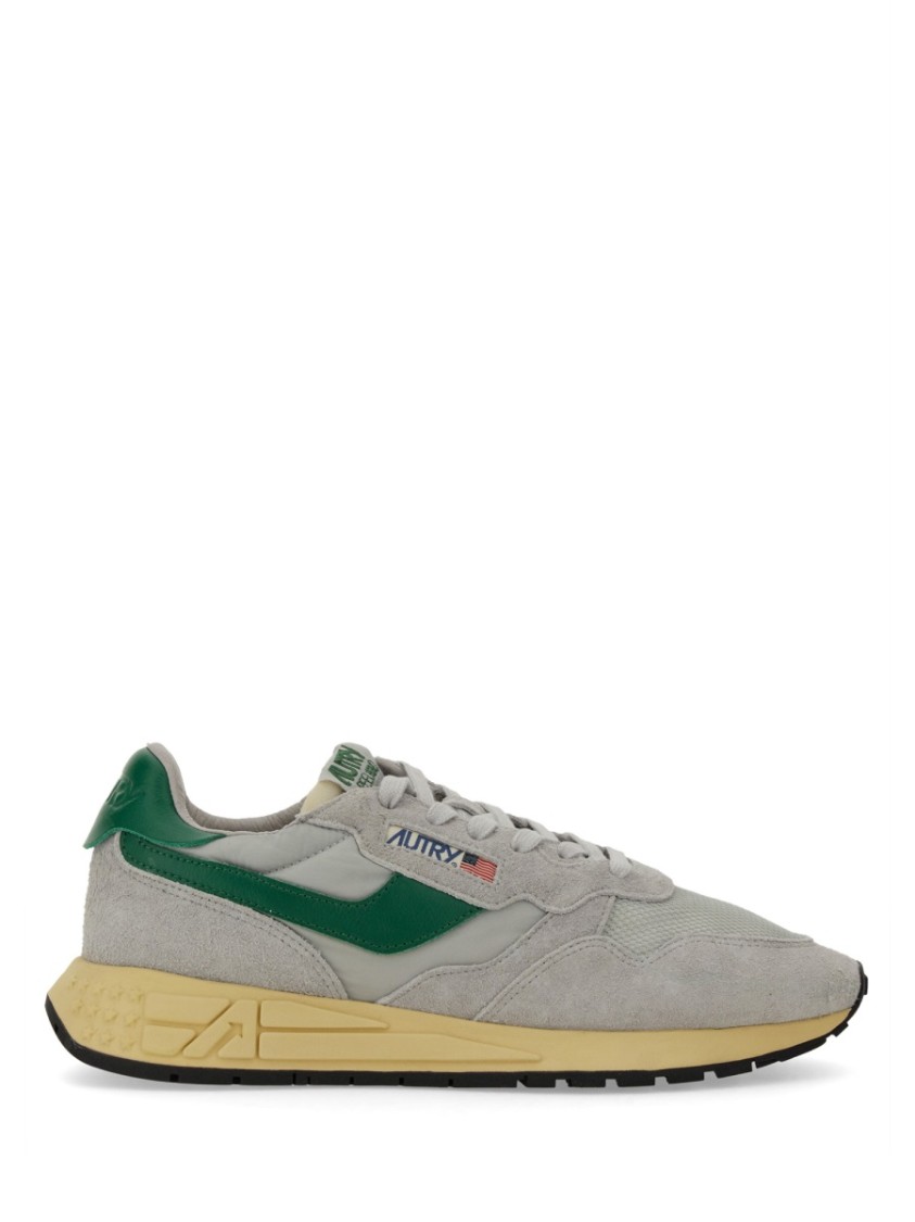 Autry Reelwind Super Vintage Grey Sneakers With Logo Patch On The Tongue And Contrasting Heel In Fabric An In Gray