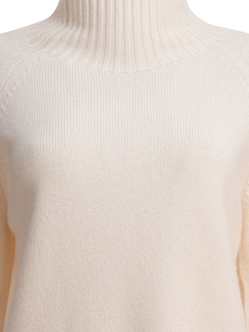 Kangra Cashmere Knit Sweater With Ribbed Turtleneck In Neutral