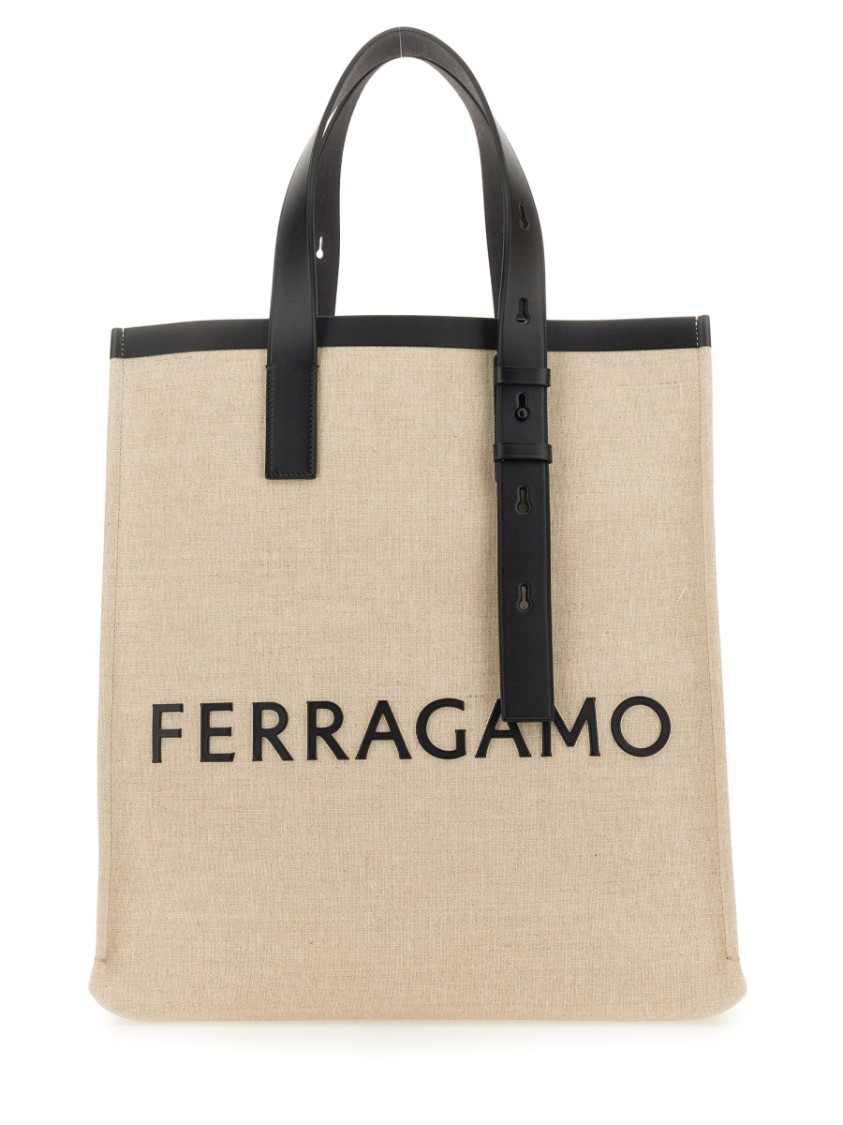 Shop Ferragamo Tote Bag With Logo