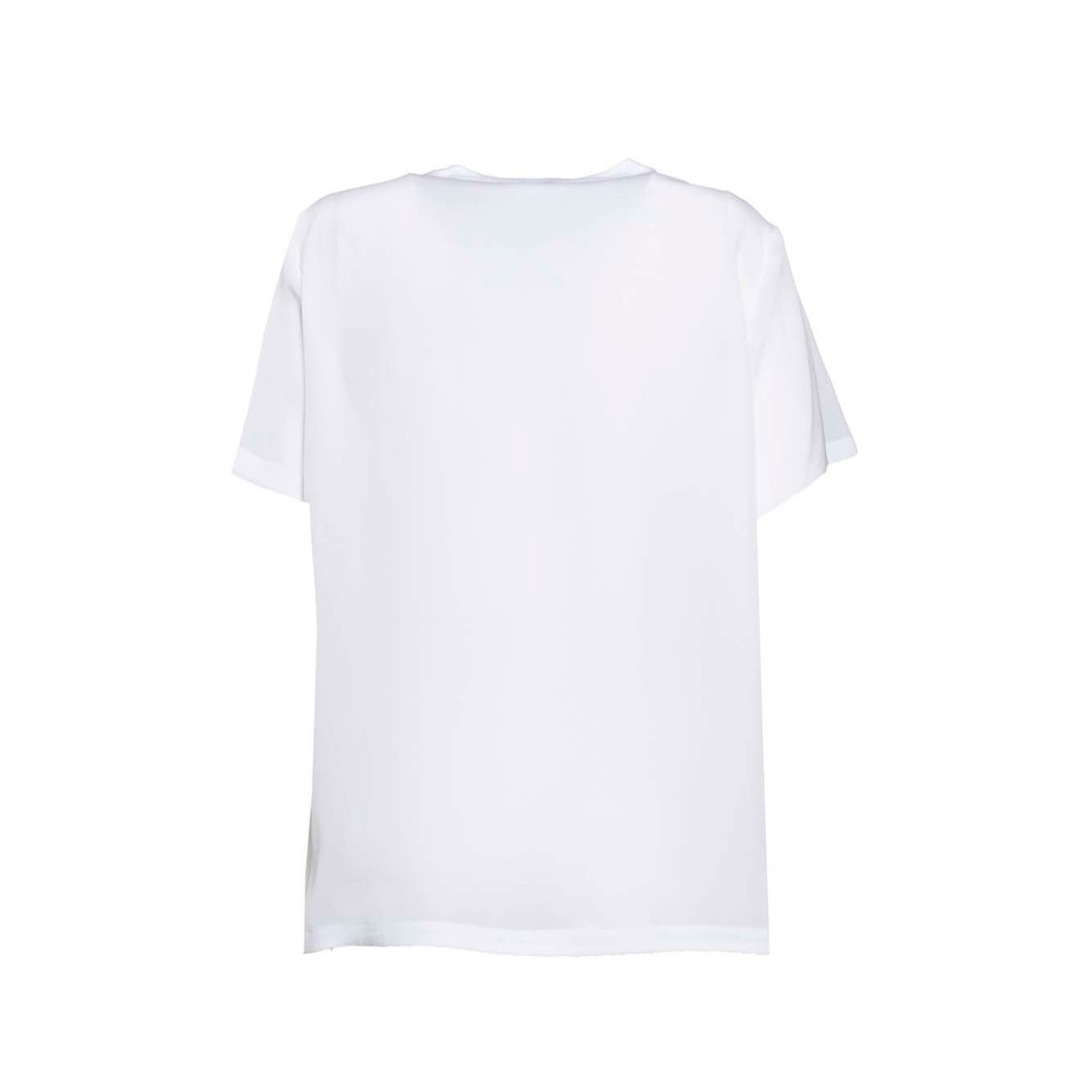 BARBA NAPOLI BARBA WHITE SILK V-NECK BLOUSE 