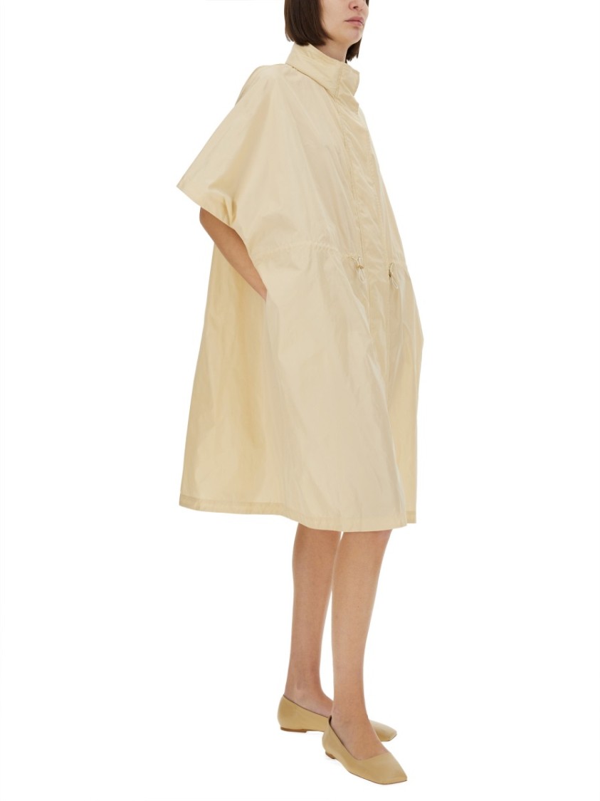 FABIANA FILIPPI FABIANA FILIPPI TECHNICAL TAFFETA HOODED COAT WITH ADJUSTABLE DRAWSTRINGS