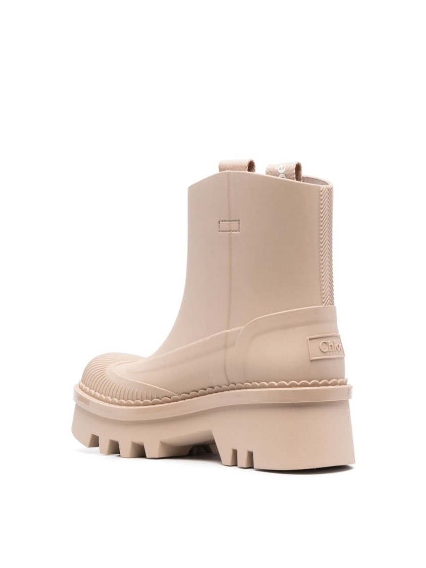 Chloé Raina Beige Rosé Rain Boots In Neutral