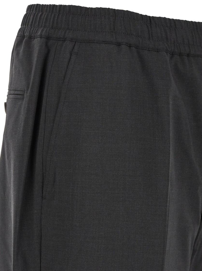 Theory 'larin' Grey Pants With Elastic Waistband In Tech Fabric Man In Grey