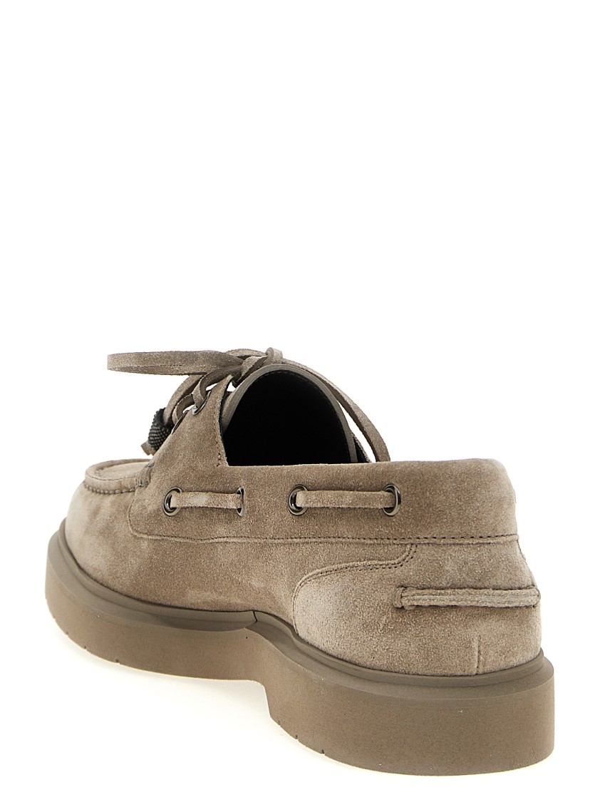 Brunello Cucinelli Suede Loafers With Jewel Detail