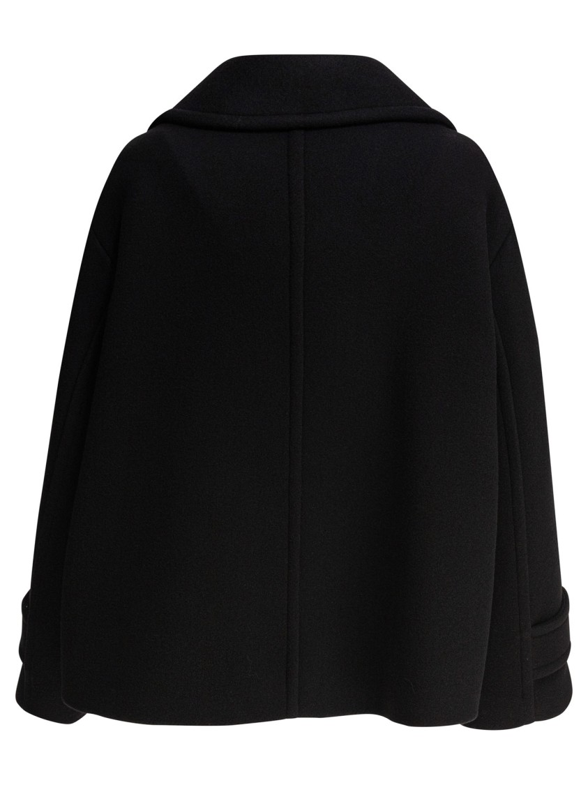 Chloé Oversized Wool Short Coat In Black