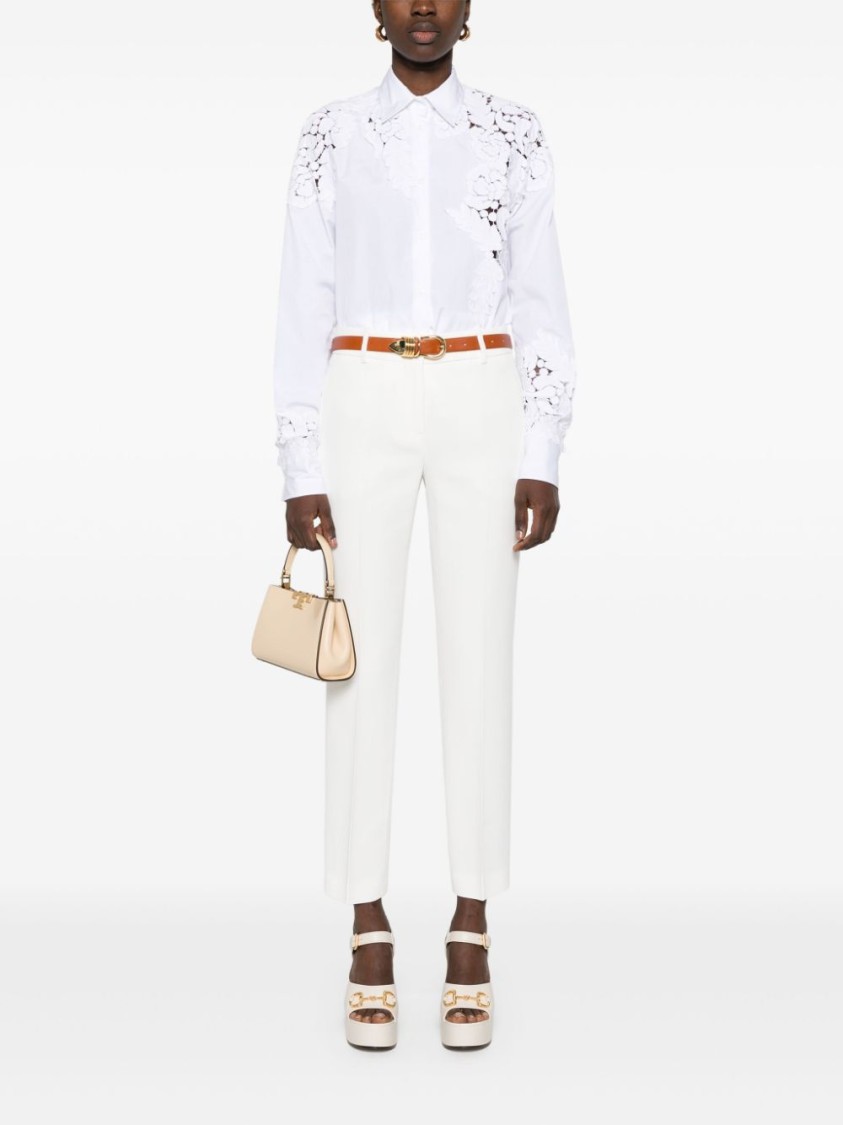 Ermanno Scervino Lace-panelling Poplin Shirt In White