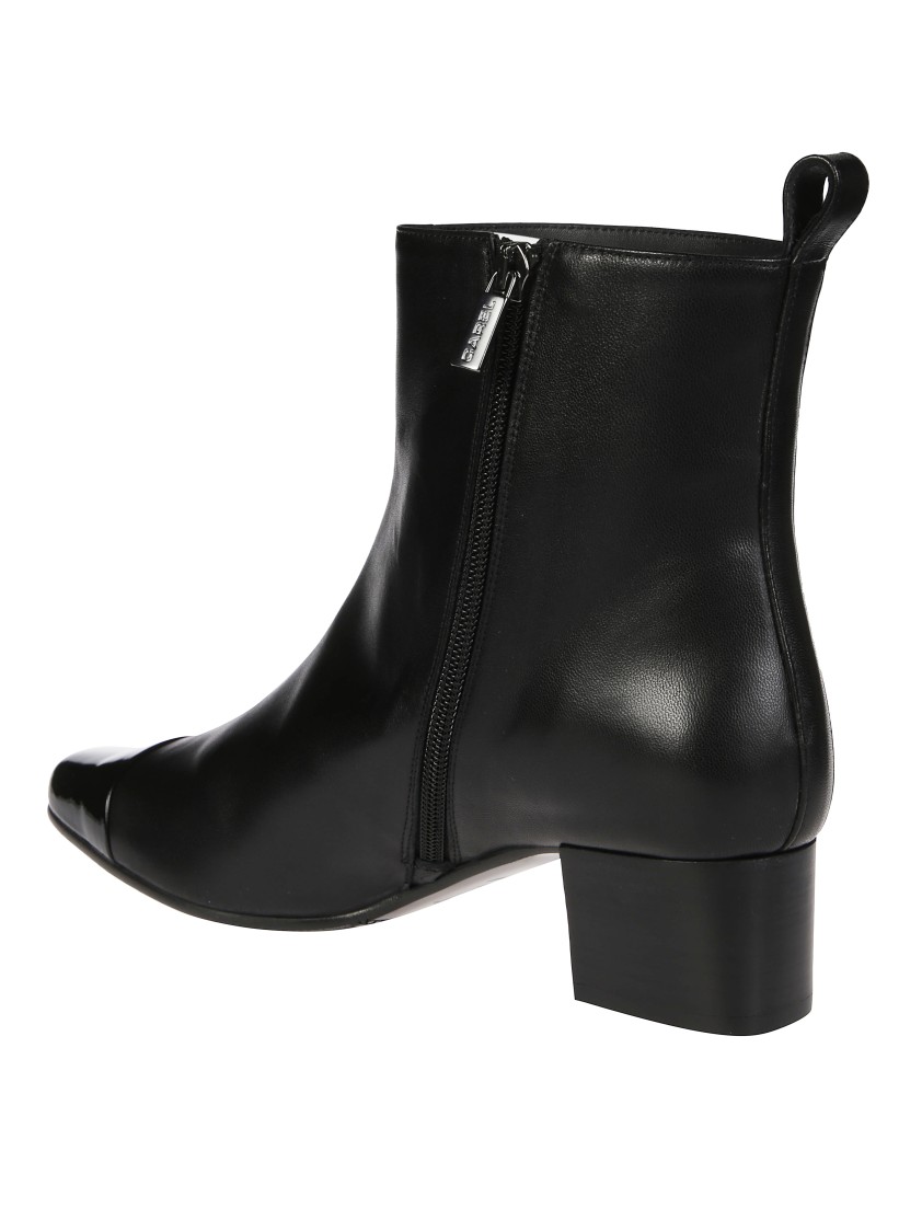 Carel Minimalist Black Ankle Boots In Black