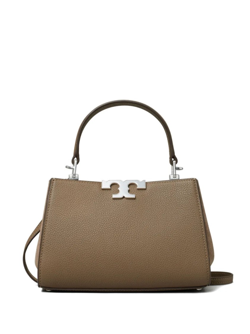 Tory Burch Eleanor Pebbled Mini Satchel In Neutral