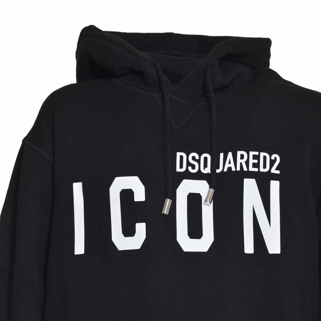 Shop Dsquared2 Relaxed Black Hoodie With Iconic Logo Print