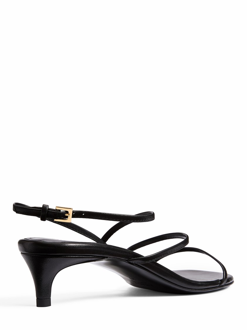 Khaite Loop Kitten Heel Sandal Red Wine In Black