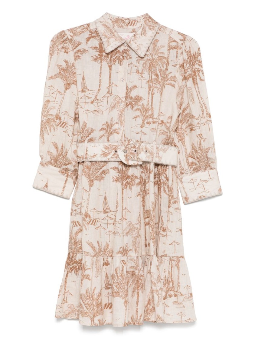 Mc2 Saint Barth Beige Daisi Mini Dress